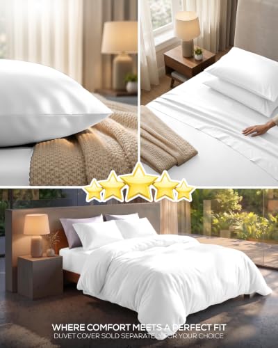 Image of Utopia Bedding King Sheet Set 4 Piece Soft Sheets - White