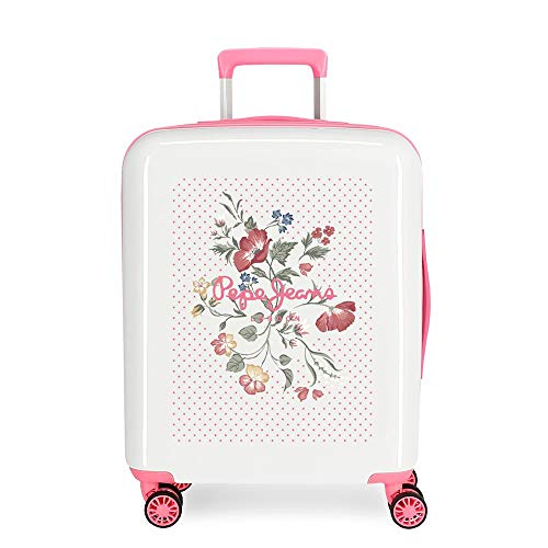 Valise de cabine rigide ABS Pepe Jeans Estela 55cm fermeture TSA rose