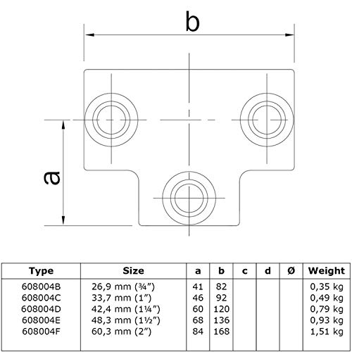 KLEMP Raccordo a T/pezzo, raccordo per tubi