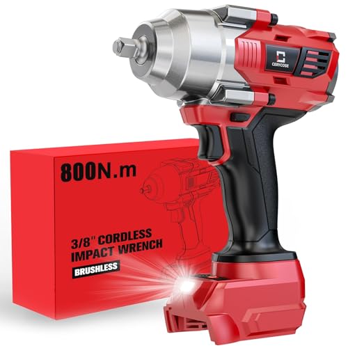 Cerycose Cordless Impact Wrench 3/8' Compatible with Milwaukee 18V Battery, 600Ft-lbs (800N·m),...