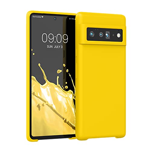 kwmobile Case for Google Pixel 6 Pro Case - Soft Cover - Shockproof Silicone - Wireless Charging Radiant Yellow