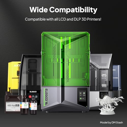 Image of ELEGOO ABS-Like Resin 3.0+, Upgraded 3D Printer Photopolymer Resin, Higher Heat-Resistance Fast Curing High Precision Non-Brittle, Smoky Black 2000g