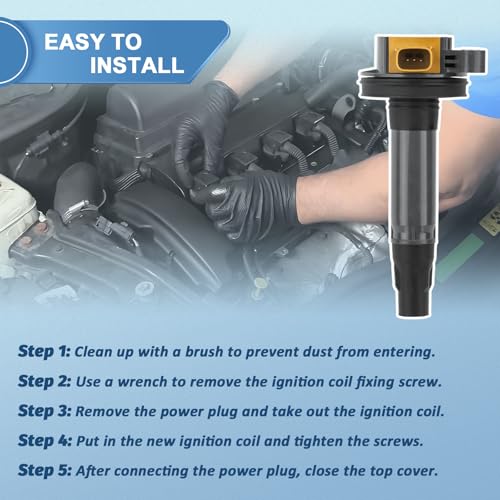 Image of Set of 6 UF646 Ignition Coil Pack Compatible with Ecoboost 2011-2020 Ford F-150 Expedition Explorer Flex Taurus Transit Lobo, Lincoln MKS MKT Navigator, 3.5L V6, Replaces DG549 C1814