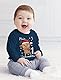 MoonWorks® Baby Langarmshirt Mein 1. Weihnachten Weihnachtsoutfit Spruch Grinch Rentier Jungen Mädchen Longsleeve Navy 68/74 (4-9 Monate)
