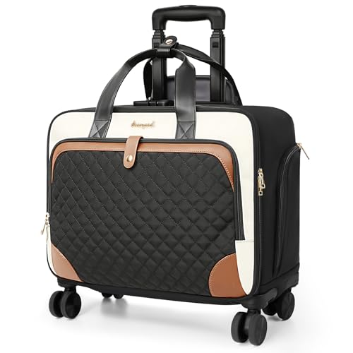 Image of Arcoyard Rolling Laptop Bag, Rolling Briefcase for Women with Waterproof Pocket, 16 Inch Computer Bag, Underseat Carry On Luggage with Multi-Wheels for Work Travel Business, Lightweight Beige Brown