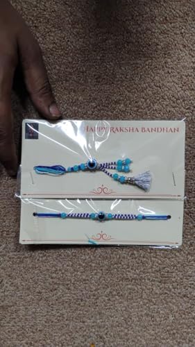 Image of Traditional Rakhi For Bhai- Bhabhi For Raksha Bandhan| Handcrafted Thread Bracelet For Brother| Indian Designer Rakhi for Bhaiya & Bhabhi Combo