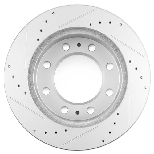Image of cciyu Front Brake Kits with Calipers - 2 Dics Rotors & 4 Ceramic Pads & 2 Calipers With Bracket fit For Chevy For Express 2500 03-05,For Chevrolet For Tahoe 05-06,For GMC For Savana 2500 03-05(8PCS)