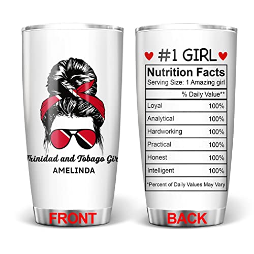PREZZY Trinidad and Tobago Pride Flag Tumbler Trinidad and Tobago Girl