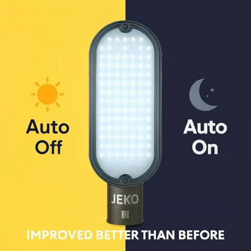 Image of 36W LED Street Light with Auto On /Off Sensor | Dusk to Dawn Outdoor Light | IP65 Waterproof & Dustproof | BIS Approved | Polycarbonate Body | Energy Efficient Street Lamp | Corded Electric