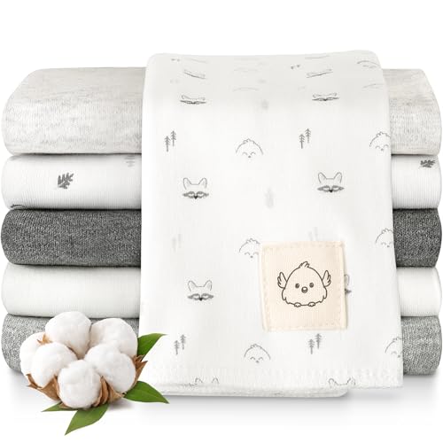 Organic 6-Pack Cotton Burp Cloths for Babies