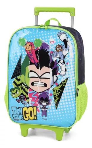 MOCHILA VERDE COM RODINHA TEEN TITANS GO -IC39702TG