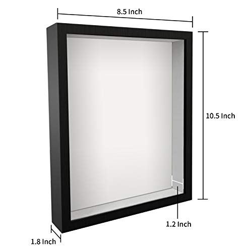 C&Z Shadow Box Frame for Memorabilia Awards Medals Photos, Display Case with Holder, Hook and Table Stand, Black
