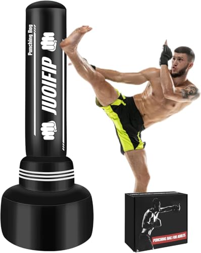 NZQXJXZ 180cm Pesado Saco de Boxeo Adultos, Freestanding Saco de Boxeo Inflable Kickboxing Bolsa para Entrenamiento MMA Muay Thai Fitness