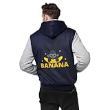 [ZKCASA] バナナ ゴリラ 猿柄 パーカー メンズ ジップ 長袖 トレーナー スウェット プルオーバー 春秋冬服 裏起毛 大きいサイズ フード付き おしゃれ トップス M