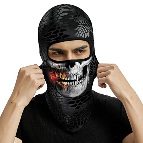 Image of Skull Full ski Mask, 3D Balaclava, UV Sun Protection,Motorcycle /Ski /Scarf /Cycling /Fishing for Men