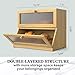 LOHASOK Bread Box for Kitchen Countertop: Bamboo Bread Storage Container for Homemade Bread, 2 Layer Breadbox, Large Bread Keeper Holder,Wood Color