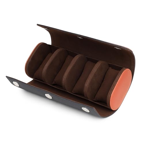Image of essart Travel Watch Roll Case 4 Slots - Portable Luxury Watch Organizer & Storage Box for Men & Women