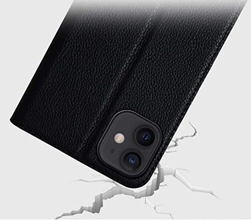 Étui iPhone 12 Mini avec support et fenêtre transparente dorée - 6