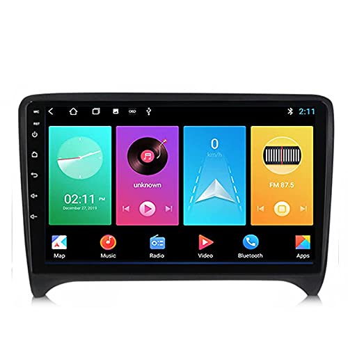 Auto Android 10 Car Stereo Autoradio Navi 2 DIN con 9 Pollici Touch Screen Multimedia Player per Audi TT MK2 8J 2006-2014 Mirror Link RDS DSP Dab+ USB