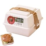 Contenedor De Hamburguesas Para El Almuerzo,Caja De Almacenamiento De Pan De Hamburguesa - Contenedor de almacenamiento para hamburguesas | El envase reutilizable de la caja del refrigerio que se abre