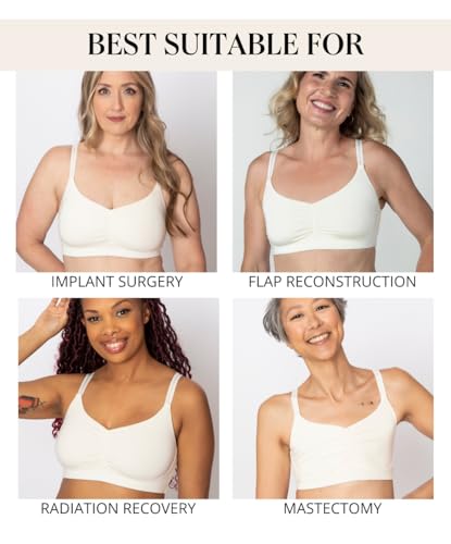 Image of AnaOno Full Coverage Post-Surgery Bra - Medium Support Mastectomy Bras with Pocketed Cups for Lightweight Breast Forms