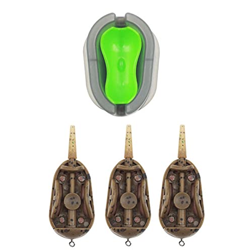Fishing Inline Feeders, 3 PCS Inline Method Feeders with Quick Release Mould, Carp Fishing Feeder Pellet Bait, Method Fishing Feeder with Fishing Weights,Fishing Tackle for Carp Fishing (20+30+40g)