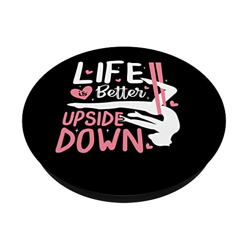 Life Better Upside Down Aerialist Aerial Silks Dancer Women PopSockets Swappable PopGrip, Black - Image 2