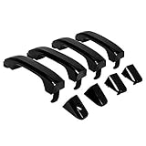 ECOTRIC 4Pcs Exterior Door Handles Replacement Compatible with 2014-2019 Chevy Silverado GMC Sierra Replacement for 22923605 23236150 22929464 22923599 84713668 22929412 Black