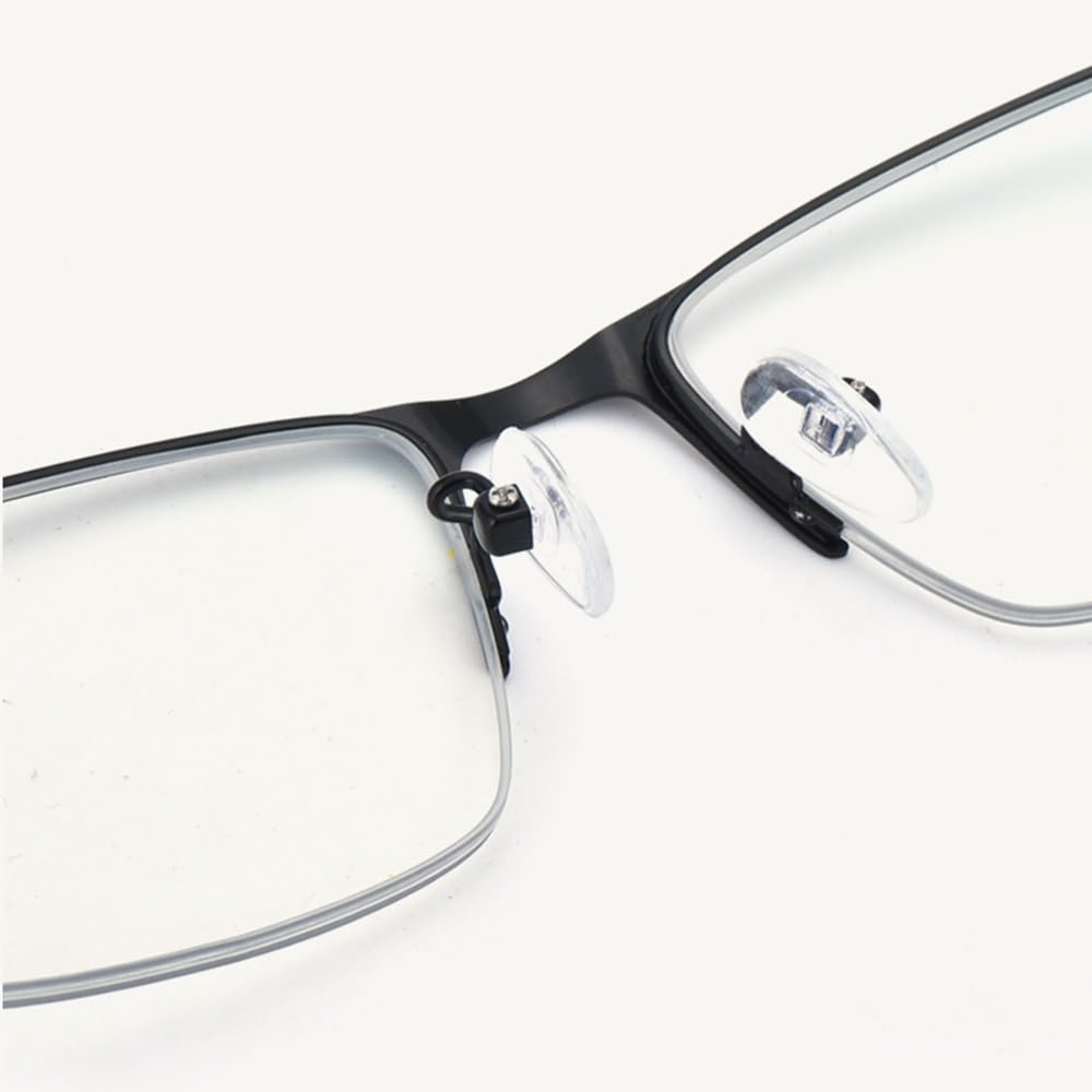 SFIVE Selbsttönende Gleitsicht Sonnenlesebrille Unisex，HD Halber Rahmen Presbyopie Brille Schwarz，Progressive Multifokus Lesebrille Tragbare 1.5 (Color : Black, Size : +2.0)