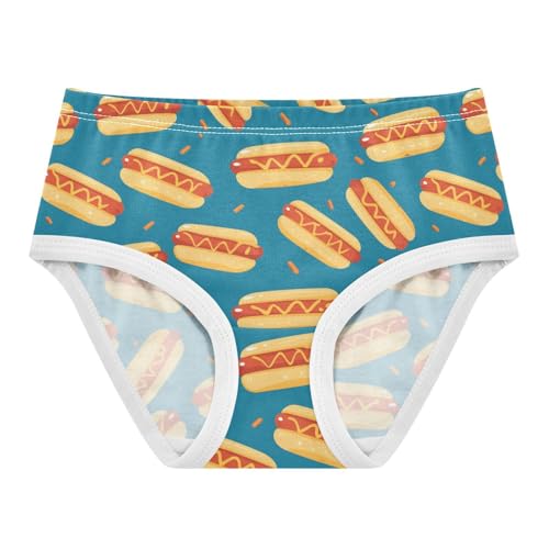 Wusikd Hot Dogs Girls' Underwear Cotton Girls Briefs Soft Toddler Underwear 2T