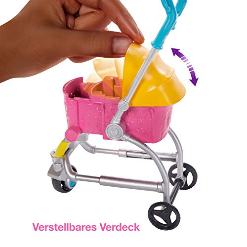Barbie GHV93 - Barbie Hundebuggy Spielset mit Barbie-Puppe, 2 Hündchen und Wagen für die Hündchen – Bild 4