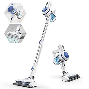 ORFELD Accustofzuiger, 23000 Pa draadloze stofzuiger, 6-in-1, tot 40 minuten looptijd, lichte draadloze stofzuiger met wandhouder, ultralichte accuzuiger voor harde vloeren, tapijt, dierenharen