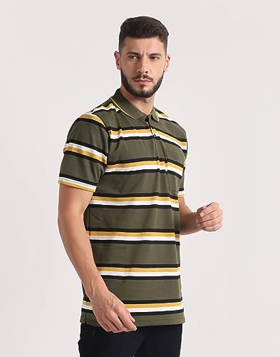 Image of INKKR Highflay Striped Men Regular Fit Polo Neck T-Shirt Combo