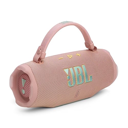 Image of JBL Charge 6 - Portable Waterproof & Drop-Proof Bluetooth Speaker, Bold Pro Sound with AI Sound Boost, 28Hrs of Playtime, Built-in powerbank & Comes with a Sturdy /Removable Carrying Strap (Pink)