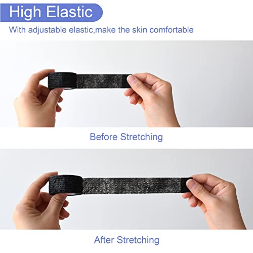 Gondiane 9 Pack 1" x 5 Yards Self Adhesive Bandage Wrap Self Stick Wrap for Ankle, Wrist, Finger, Sports, Breathable Cohesive Vet Tape for Pets (Black) - Image 4