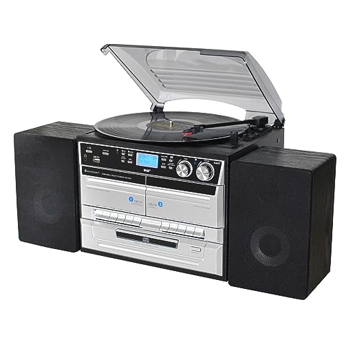 Soundmaster MCD5550SW DAB Bluetooth Doppelkassette CD Plattenspieler USB Encoding