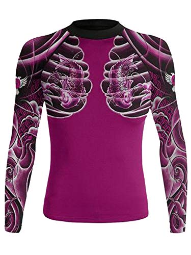 Raven Fightwear Women's Irezumi 2.0 Rash Guard BJJ MMA Pink Large