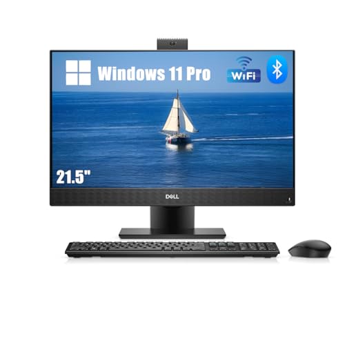 Dell Optiplex 7470 All-in-One Desktop Computer PC, con monitor da 21.5', Intel Core i5-9500, 8 GB RAM, SSD da 256 GB, WiFi, Bluetooth, tastiera QWERTY Windows 11 Pro (ricondizionato)