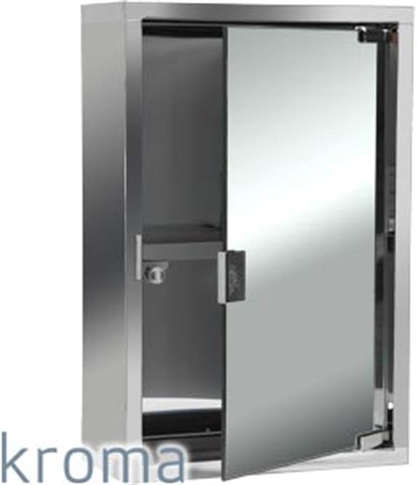 Kroma Stainless Steel Mirror Finished Bathroom Mirror Cabinet (26x12x 39.5cm)