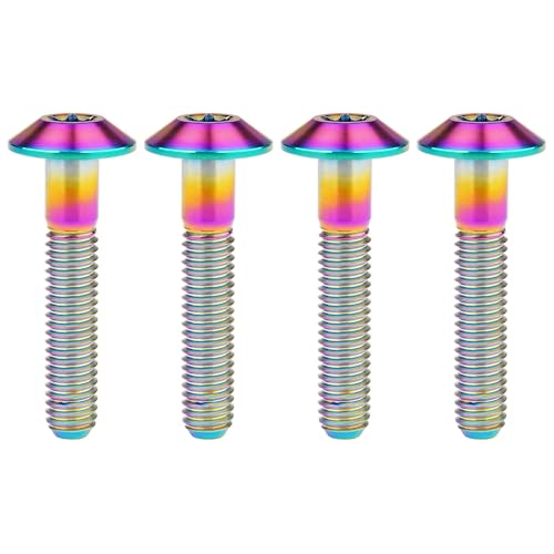 Titanium M4 M5 M6 Button Torx Head Bolt Screw (Rainbow, M6x30mm)