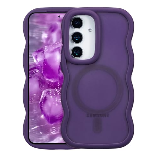 RALEAVO for Samsung Galaxy S24/S25 Case Magnetic Wavy Case,Purple
