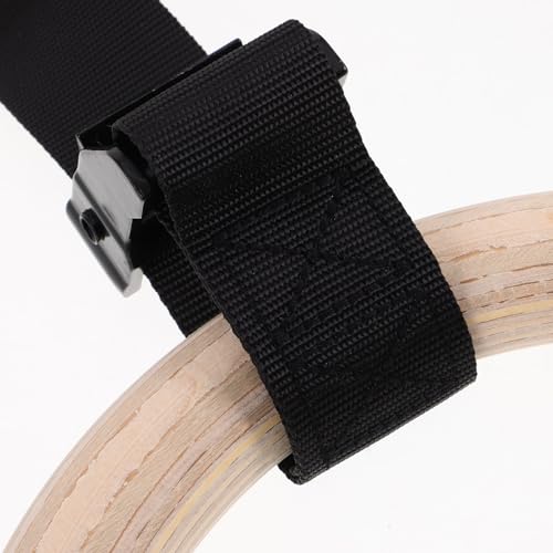 Anillas de gimnasia de madera YARNOW con correas miniatura 3