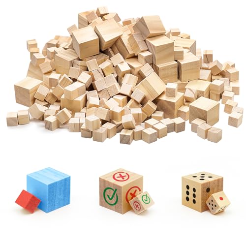 260 St&uuml;ck Kleine holzw&uuml;rfel zum basteln: holzblock Blanko Nat&uuml;rliche 1cm, Quadrat holzkl&ouml;tze 2cm, holzkl&ouml;tzchen f&uuml;r DIY Handwerk Zahlen Malen Deko