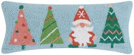 Peking Handicraft - Gnome and Trees 8" x 20" Hooked Pillow - 31TG1168C20OB