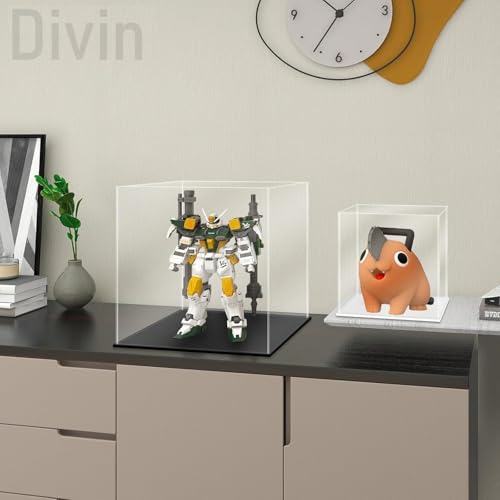 Image of Divin Acrylic Display for Organizing Collectibles Clear Box Display Action Figures Home Storage (White+Clear, 10X10X10 Cm: 4X4X4 inch)