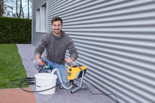 Wagner Airless ControlPro 250 m rozpylacz farby do ścian i sufitów/farby do drewna i metalu – zastosowanie wewnątrz i na zewnątrz, pokrywa 15 m² w 3 min, 200 bar, regulowane ciśnienie natrysku, wąż