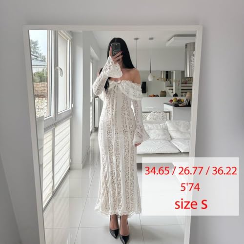 Autumn Elegant Off Shoulder Lace Maxi Dress White Women Long Sleeve Evening Party Dresses for Date Nights4