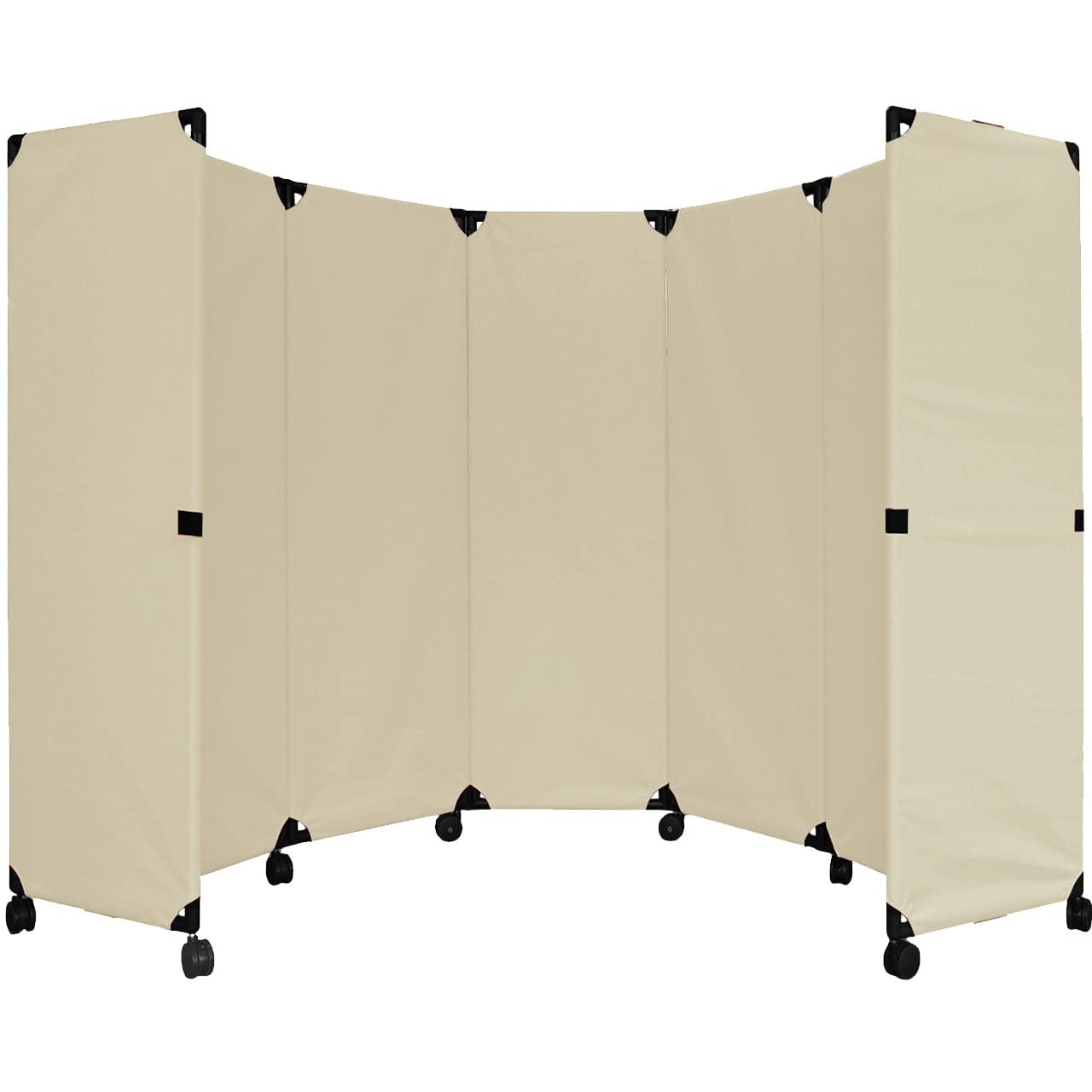 Versare MP10 Portable Folding Wall Partition | Economical 5 Panel Design | Portable Room Divider On Wheels | Adjustable, Freestanding Setup | Multiple