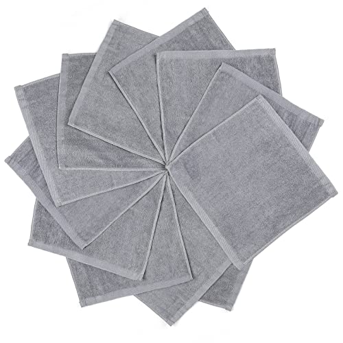 VIVANA Baby Washcloths, Face Towels for Newborn/Infant/Kids/Adults, 12 Pack, 12x12 inches, Ultra Soft (Grey)