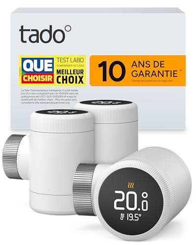 tado° Smart Thermostat X en lot de trois, gestion du radiateur vi...
